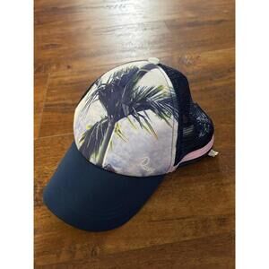 Roxy Palm Tree Print Mesh Back Adjustable Cap
